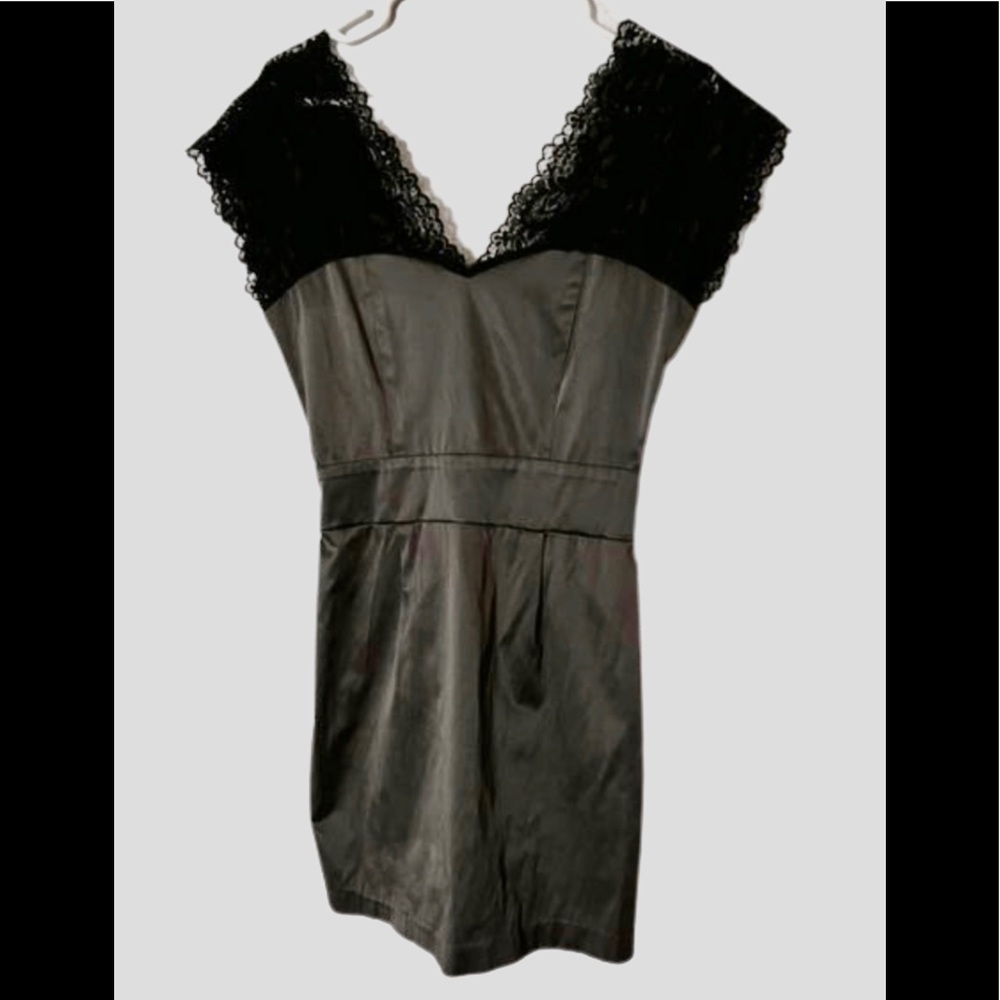 Black lace sheath cocktail dress